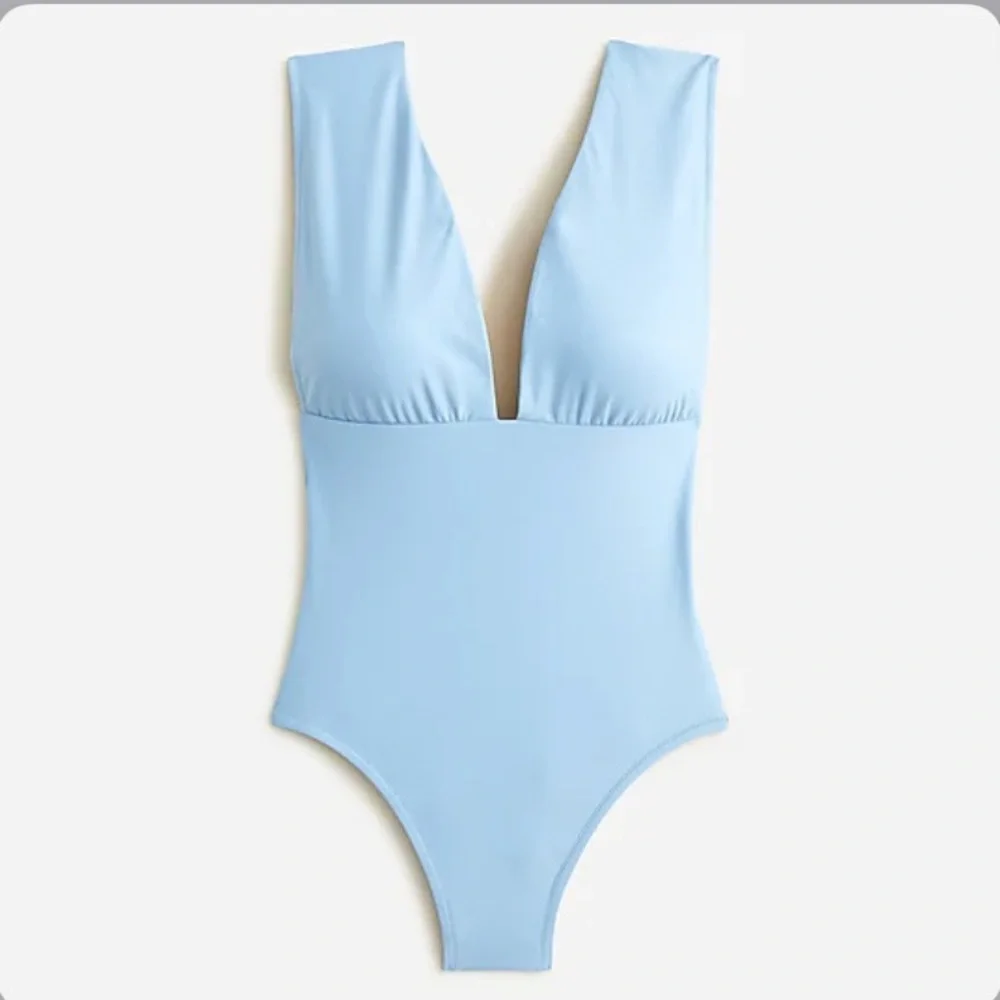 NWT J. Crew Plunge V-neck one-piece swimsuit - Picture 1 of 4